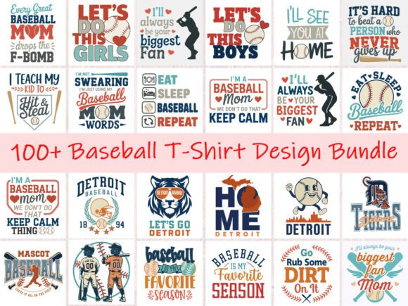 100 Baseball T-Shirt Design Bundle