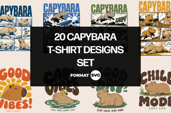 20 Capybara SVG Design Bundle 2