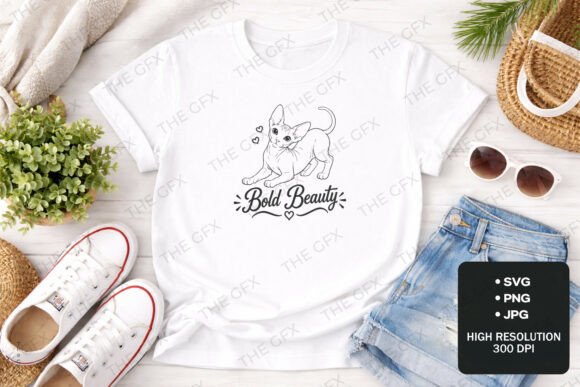 Bold Beauty Sphynx Cat T-Shirt Design