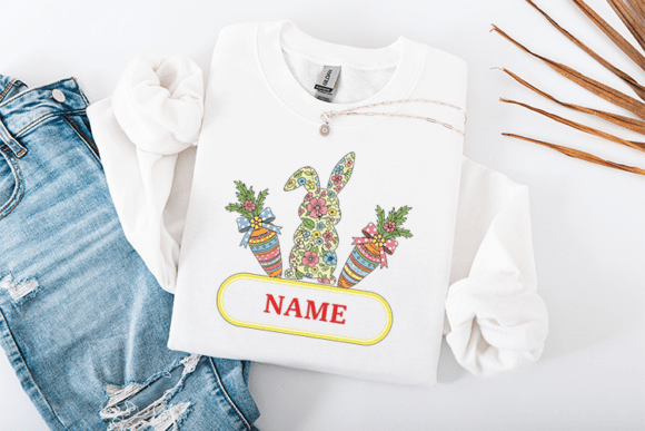 Custom Bunny Name Easter Kids Design