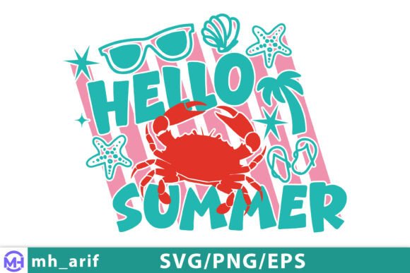 Hello Summer SVG PNG T-shirt Design