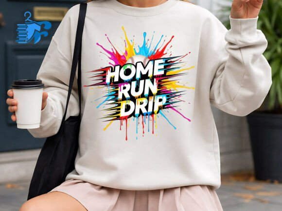 Home Run Drip Baseball SVG Design