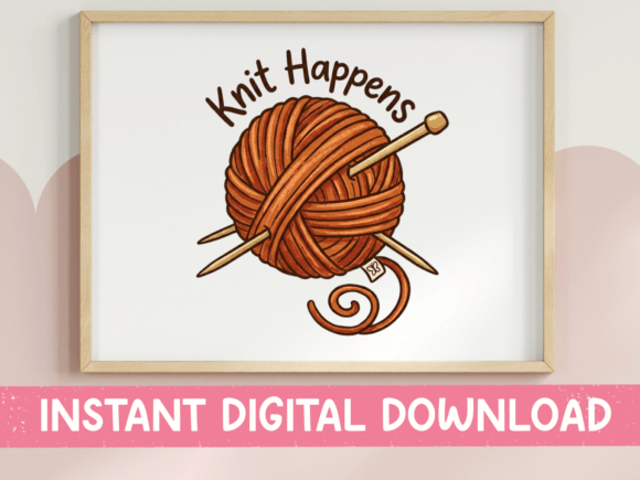 Knit Happens Funny Yarn Design Graphics