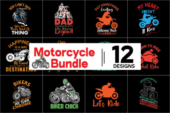 Motorcycle Bundle T-shirt Design: Graphics for Bold Branding