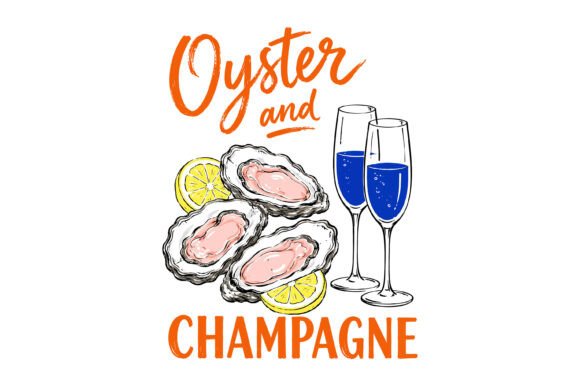 Oyster and Champagne Food Design Graphics