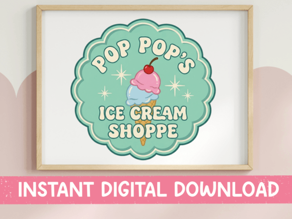Pop Pop's Ice Cream Shoppe Retro Design