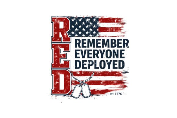 RED Remember Deployed USA Design Graphics