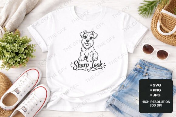 Sharp Look Schnauzer Design Pet Lover: Graphics for T-Shirt Designs